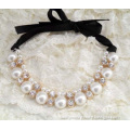 Pearl crystal jewelry White freshwater pearl necklace
